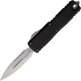 Microtech Automatic UTX-85 Gen IV OTF Knife Black Aluminum Serrated Dagger Blade 123245