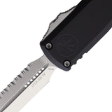 Microtech Automatic UTX-85 Gen IV OTF Knife Black Aluminum Satin Serrated Dagger Blade 123246