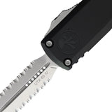 Microtech Automatic UTX-85 Gen IV OTF Knife Black Aluminum Serrated Dagger Blade 12324D12