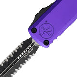 Microtech Automatic UTX-85 Gen IV OTF Knife Purple Aluminum Two-Tone Serrated Dagger Blade 12324D3PU