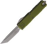 Microtech Automatic UTX-85 Gen IV OTF Knife OD Green Aluminum Apocalyptic Tanto Blade 1233410APOD