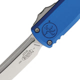 Microtech Automatic UTX-85 Gen IV OTF Knife Blue Aluminum Stonewash Tanto Blade 1233410BL