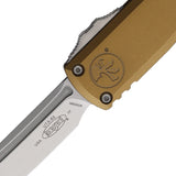 Microtech Automatic UTX-85 Gen IV OTF Knife Tan Aluminum Stonewash Tanto Blade 1233410TA