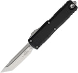 Microtech Automatic UTX-85 Gen IV OTF Knife Black Aluminum Stonewash Tanto Blade 1233410