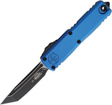 Microtech Automatic UTX-85 Gen IV OTF Knife Blue Aluminum Two-Tone Tanto Blade 123341BL