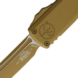 Microtech Automatic UTX-85 Gen IV OTF Knife RAL-8000 Tan Aluminum Tanto Blade 123341CRA
