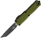 Microtech Automatic UTX-85 Gen IV OTF Knife OD Green Aluminum Two-Tone Tanto Blade 123341OD