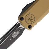 Microtech Automatic UTX-85 Gen IV OTF Knife Tan Aluminum Two-Tone Tanto Blade 123341TA