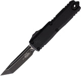 Microtech Automatic UTX-85 Gen IV OTF Knife Black Aluminum Two-Tone Tanto Blade 123341T