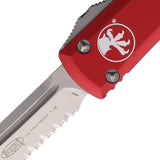 Microtech Automatic Ultratech OTF Knife Red Aluminum Partially Serrated Tanto Blade 1235RD