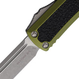 Microtech Automatic Daytona OTF Knife OD Green Aluminum & Traction Apocalyptic Drop Pt Blade 12410APODS