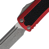 Microtech Automatic Daytona OTF Knife Red Aluminum & Traction Apocalyptic Drop Pt Blade 12410APRDS