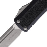 Microtech Automatic Daytona OTF Knife Black Aluminum & Traction Apocalyptic Drop Pt Blade 12410APS