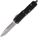 Microtech Automatic Daytona OTF Knife Black Aluminum & Traction Apocalyptic Drop Pt Blade 12410APS