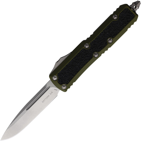 Microtech Automatic Daytona OTF Knife OD Green Aluminum & Traction Drop Pt Blade 12410ODS