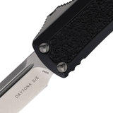 Microtech Automatic Daytona OTF Knife Black Aluminum & Traction Drop Pt Blade 12410S