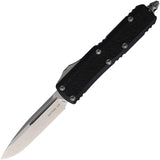 Microtech Automatic Daytona OTF Knife Black Aluminum & Traction Drop Pt Blade 12410S