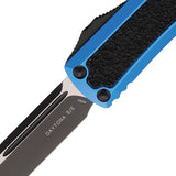 Microtech Automatic Daytona OTF Knife Blue Aluminum & Traction Two-Tone Drop Pt Blade 1241BLS
