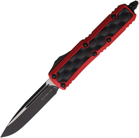 Microtech Automatic Daytona OTF Knife Red Aluminum & Black Brute Bubble Two-Tone Blade 1241RDBIS
