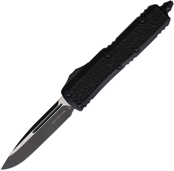 Microtech Automatic Daytona OTF Knife Black Aluminum & Traction Drop Pt Blade 1241TS