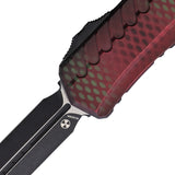 Microtech Automatic Cypher II OTF Knife Red X-51 Aluminum Two-Tone Double Edge Dagger Blade 12421RDX51S
