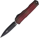 Microtech Automatic Cypher II OTF Knife Red X-51 Aluminum Two-Tone Double Edge Dagger Blade 12421RDX51S