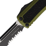 Microtech Automatic Daytona OTF Knife OD Green Aluminum & Traction Two-Tone Serrated Blade 1242ODS