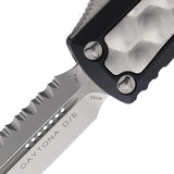Microtech Automatic UTX-85 Daytona OTF Knife Black Aluminum & Brute Bubble Serrated Blade 12612BIS