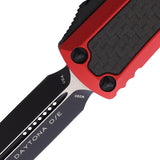 Microtech Automatic UTX-85 Daytona OTF Knife Red Aluminum & Carbon Fiber Double Edge Blade 1261RDCFIS