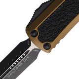 Microtech Automatic Daytona OTF Knife Tan Aluminum & Black Traction Dagger Blade 1261TAS