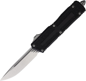 Microtech Automatic Scarab II Gen III OTF Knife Black Aluminum & Traction Drop Pt Blade 127810