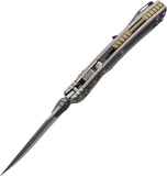Microtech Amphibian Mini Marfione Ram-Lok Stonewash Titanium Folding M390MK Knife 137MRL10MS1