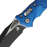 Microtech Amphibian Mini Ram-Lok Blue Frag Aluminum Folding Two-Tone M390MK Knife 137MRL1FRBL