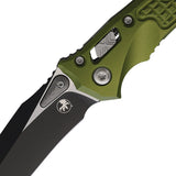 Microtech Amphibian Mini Ram-Lok OD Green Frag Aluminum Folding Two-Tone M390MK Knife 137MRL1FROD