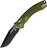 Microtech Amphibian Mini Ram-Lok OD Green Frag Aluminum Folding Two-Tone M390MK Knife 137MRL1FROD