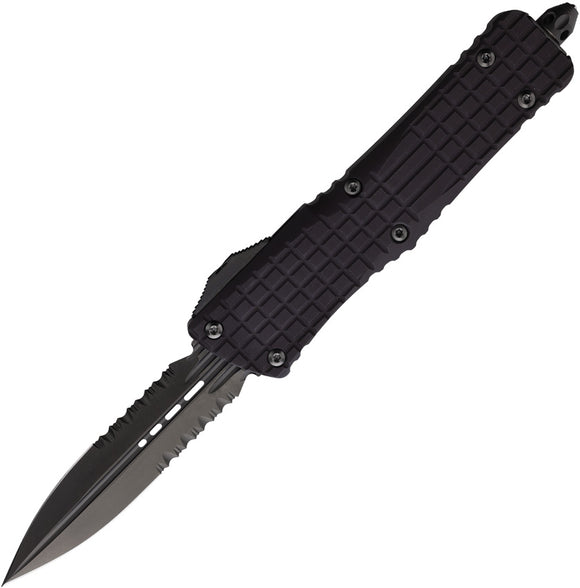 Microtech Automatic Combat Troodon OTF Knife Black Frag Aluminum Serrated Blade 1422CTDSH