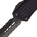 Microtech Automatic Combat Troodon OTF Knife Black Frag Aluminum Serrated Blade 1422CTDSH