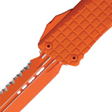 Microtech Automatic Combat Troodon Delta OTF Knife Orange Frag Aluminum Serrated Dagger Blade 1423CTCORS