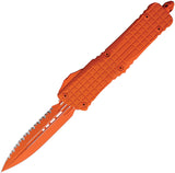 Microtech Automatic Combat Troodon Delta OTF Knife Orange Frag Aluminum Serrated Dagger Blade 1423CTCORS
