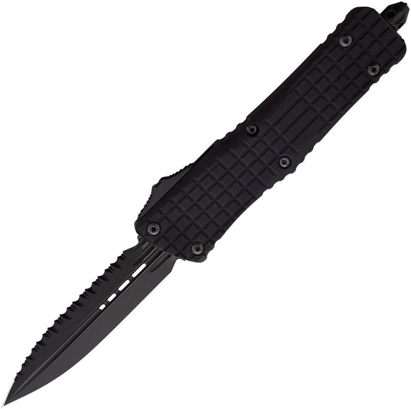 Microtech Automatic Combat Troodon Delta OTF Knife Black Frag Aluminum Top Serrated Blade 1423CTDSH