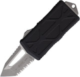 Microtech Automatic Exocet Knife OTF Black Aluminum Apocalyptic Serrated Tanto Blade 15812AP
