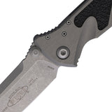 Microtech Socom Elite Linerlock Natural Clear Gray Aluminum & Traction Folding Apocalyptic Knife 16010APNC