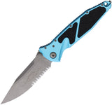 Microtech Socom Elite Linerlock Turquoise Aluminum & Traction Folding Apocalyptic Serrated Knife 16011APTQ