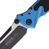 Microtech Socom Elite Linerlock Blue Aluminum & Traction Folding Two-Tone Knife 1601BL