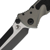 Microtech Socom Elite Linerlock Natural Clear Gray Aluminum & Traction Folding Two-Tone Knife 1601NCSS