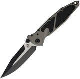 Microtech Socom Elite Linerlock Natural Clear Gray Aluminum & Traction Folding Two-Tone Knife 1601NCSS