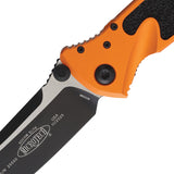 Microtech Socom Elite Linerlock Orange Aluminum & Traction Folding Two-Tone Knife 1601OR