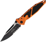 Microtech Socom Elite Linerlock Orange Aluminum & Traction Folding Serrated Knife 1602OR