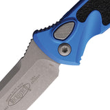 Microtech Automatic Socom Elite Knife Button Lock Blue Aluminum & Traction Apocalyptic Blade 160A10APBL
