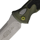Microtech Automatic Socom Elite Knife Button Lock Distressed Grenade Green Aluminum & Traction Apocalyptic Blade 160A10APDGGU